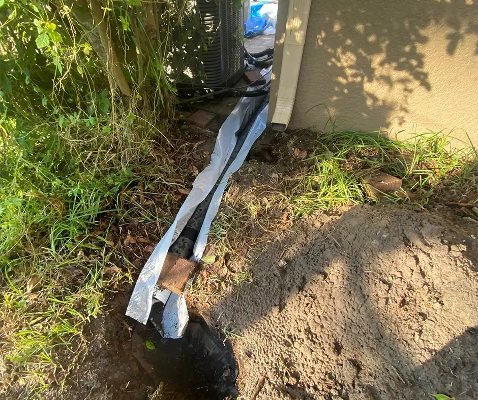 Trench Preparation for French Drain Installation in Nashville, TN Trench Preparation for French Drain Installation in Nashville, TN