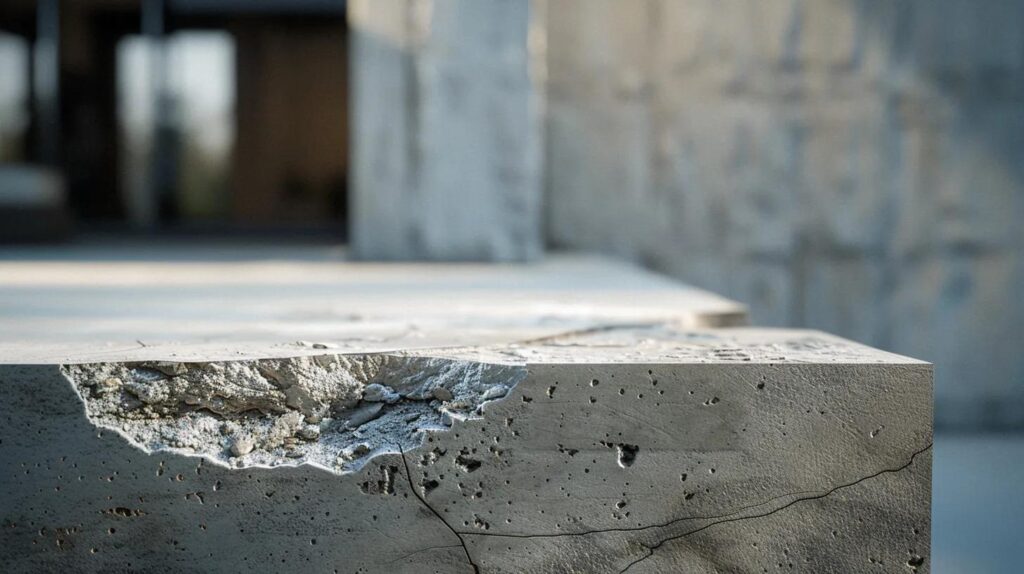 a detailed view of a modern nashville home&rsquo;s foundation shows obvious cracks and structural issues in a well-lit, contemporary urban setting, emphasizing the importance of identifying and addressing common foundation problems.