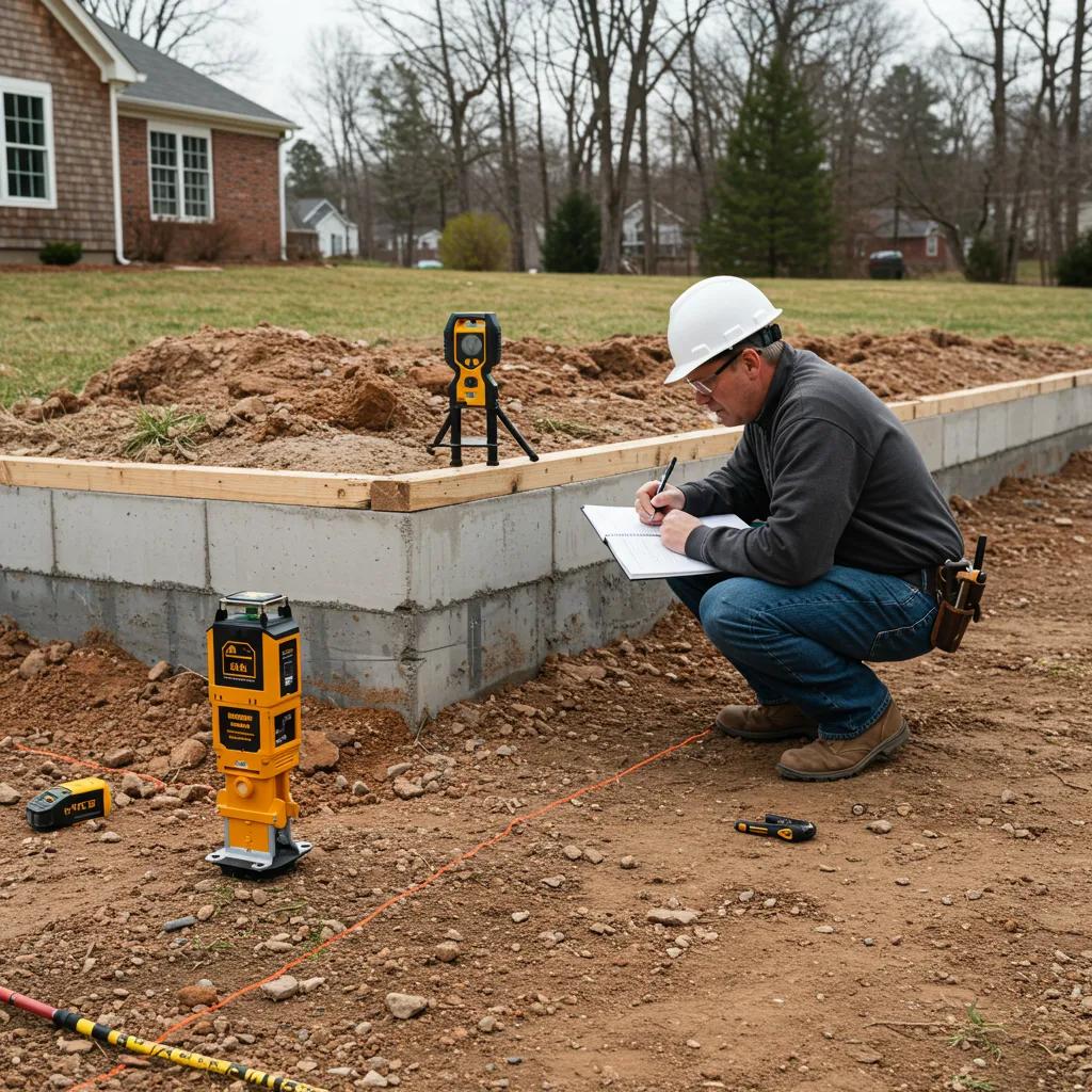 Structural engineer conducting a foundation inspection using advanced diagnostic tools in Nashville