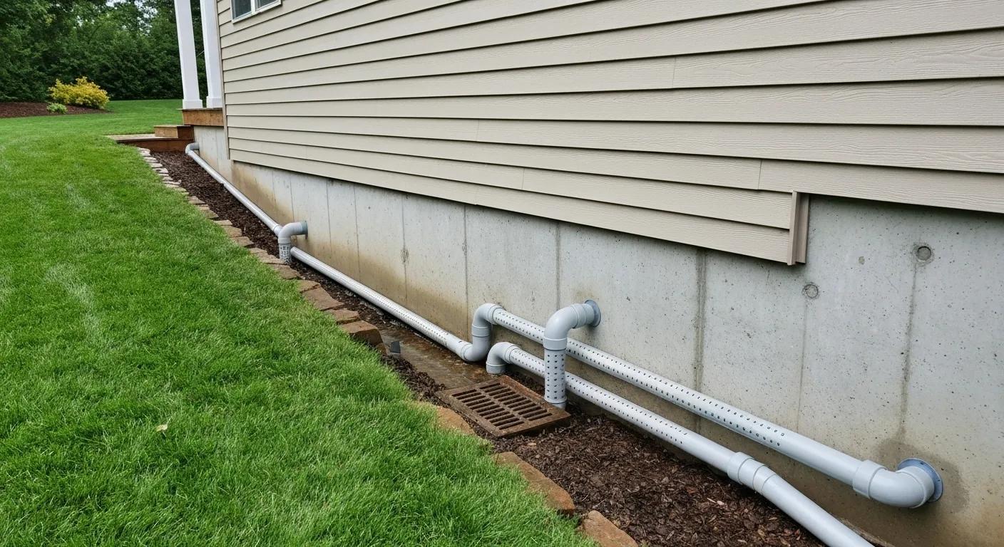 Effective drainage solutions installed around a home's foundation to prevent moisture damage