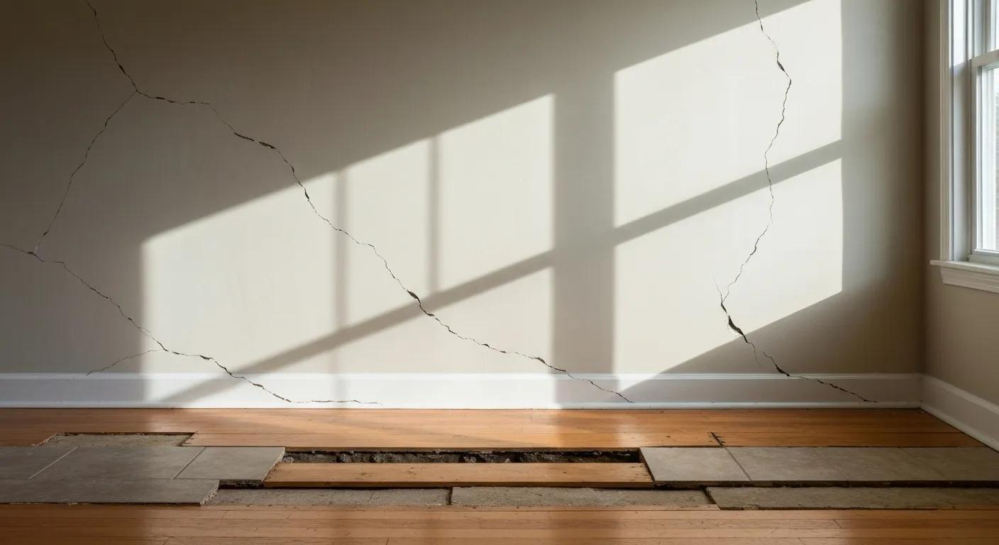 Visual signs of foundation damage like cracks and uneven floors in Nashville homes